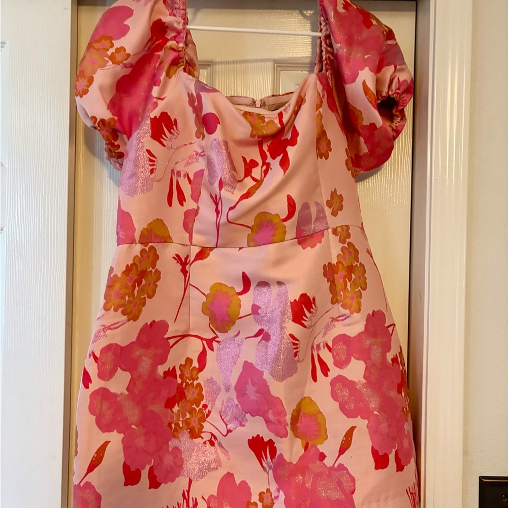Lulu's Pink Floral Mini Dress - Picture 2 of 2